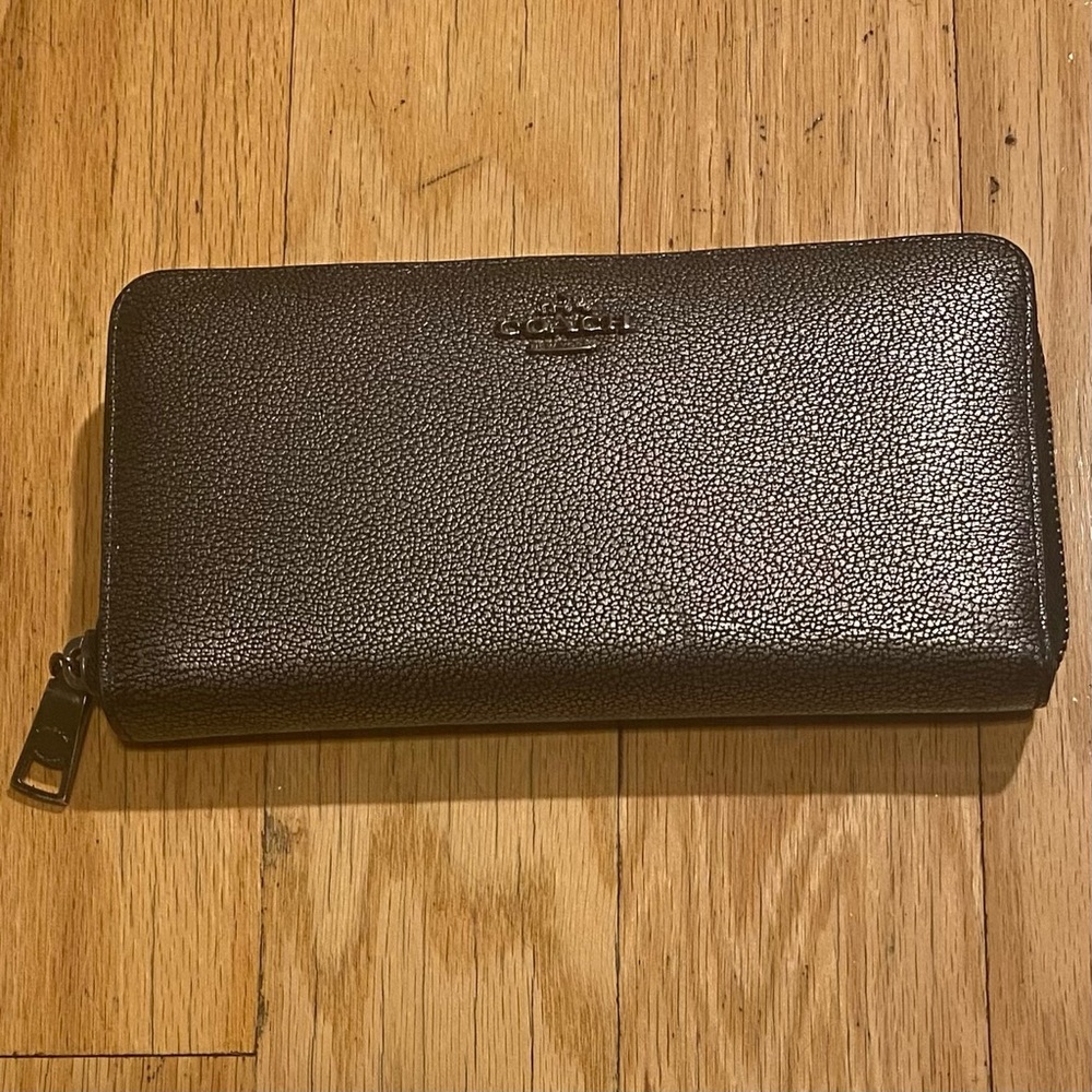 Silver Metallic Wallet - Coach